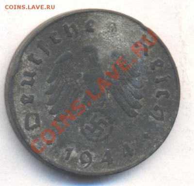 Германия 10 пфеннигов 1944 г.До 25.12.13 г. 22-00 МСК . - Рейх 10 п 1944