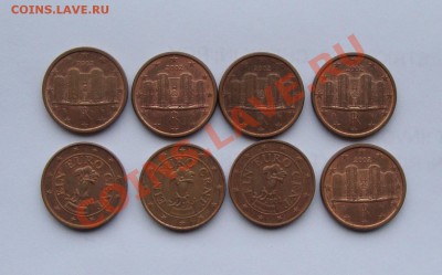 евро центы 62 шт с 1 руб до 26.12 22-22 +новогодняя угадайка - 002.JPG