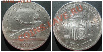 испания 5песет 1870. - nbm