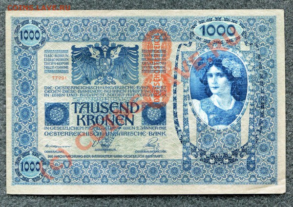 (БОНЫ) Австрия 1000 крон 1902 до 09.02.10 22-00 мос - 160-1