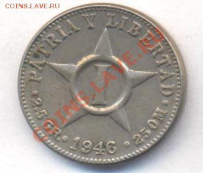 Куба 1 центаво 1946 г.До 28.12.13 г. 22-00 МСК . - Куба 1 ц 1946