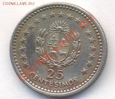 Уругвай 25 центаво 1960 г.До 28.12.13 г. 22-00 МСК . - Уругвай 25 ц 1960 1