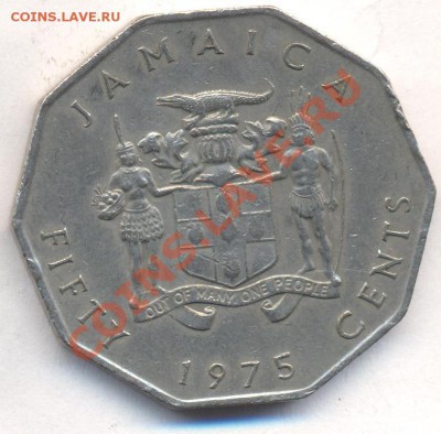 Ямайка 50 центов 1975 г.До 28.12.13 г. 22-00 МСК . - Ямайка 50 ц 1975
