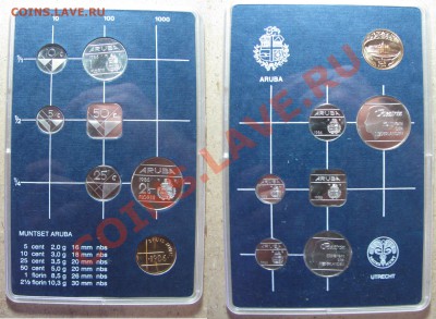Аруба.Годовой набор 1986г. + жетон, в буклете.До 03.01.в 22° - 86