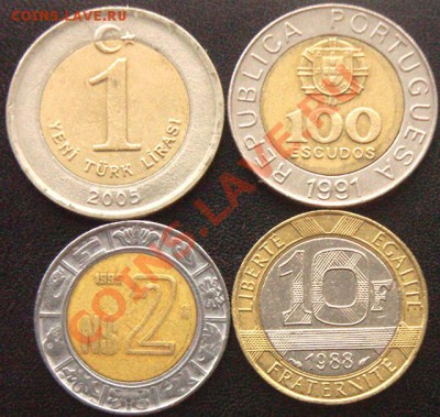 4 биметаллические монеты 1988 - 2005; до 28.12_22.46мск - 7060