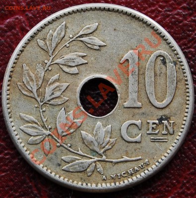 БЕЛЬГИЯ - 10 сентимов 1904 - С РУБЛЯ - до 4 января - 508