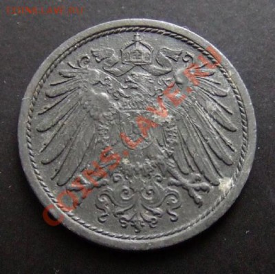 ГЕРМАНИЯ 10 пфеннигов (1921) цинк до 02.01 (22.00) - Германия 10 пфеннигов (1921) цинк  А