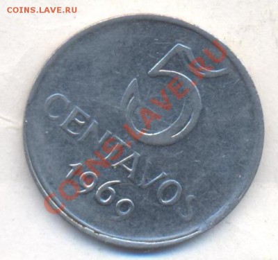 Бразилия 5 центаво 1969 г.До 3.01.14 г. 22-00 МСК . - Бразилия 5 ц 1969