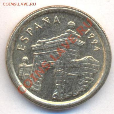 Испания 5 песет 1994 г.До 3.01.14 г. 22-00 МСК . - Испания 5 п 1994