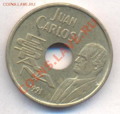 Испания 25 песет 1991 г.До 3.01.14 г. 22-00 МСК . - Испания 25 п 1991