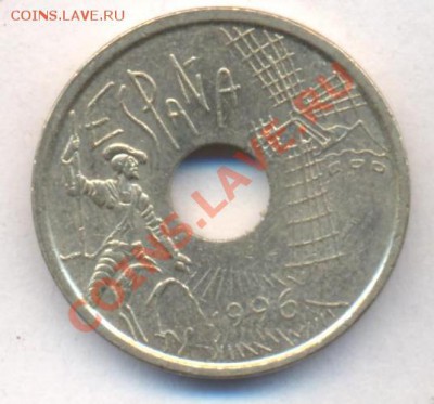 Испания 25 песет 1996 г. До 3.01.14 г. 22-00 МСК . - Испания 25 п 1996
