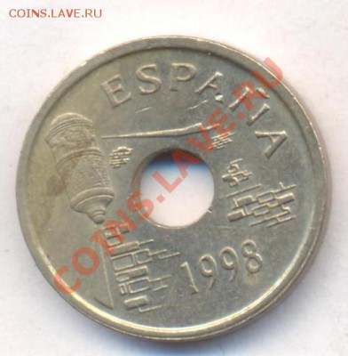 Испания 25 песет 1998 г. До 3.01.14 г. 22-00 МСК . - Испания 25 п 1998
