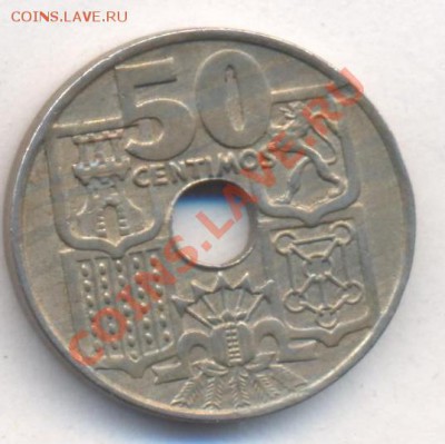 Испания 50 центаво 1957 г. До 3.01.14 г. 22-00 МСК . - Испания 50 с 1957 1