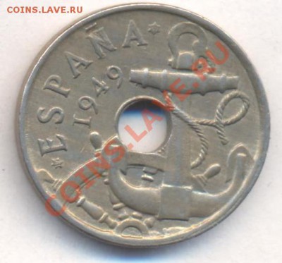 Испания 50 центаво 1957 г. До 3.01.14 г. 22-00 МСК . - Испания 50 с 1957