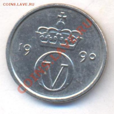 Норвегия 10 эре 1990 г. До 3.01.14 г. 22-00 МСК . - Норвегия 10 э 1990