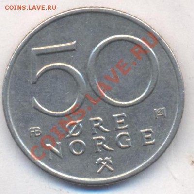 Норвегия 50 эре 1976 г. До 3.01.14 г. 22-00 МСК . - Норвегия 50 э 1976 1