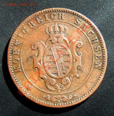 1 - Германия (Саксония) 5 пфеннигов (1864 B) А