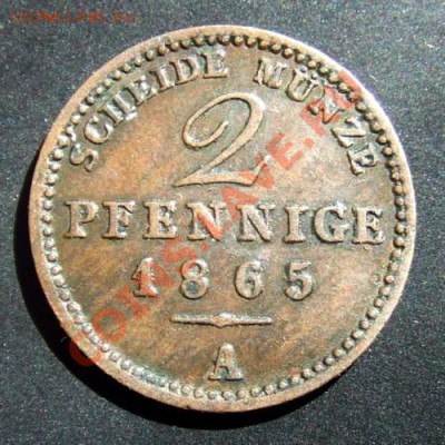 1 - Германия (Саксен-Веймар-Эйзенах) 2 пфеннига (1865 А) Р
