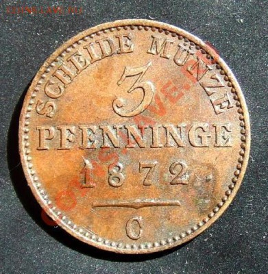 1 - Германия (Пруссия) 3 пфеннига (1872 C) Р