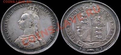 БРИТАНИЯ - Шиллинг 1887 Красивый! до 7.01 22:00 - с 200 руб! - Shiling_1887