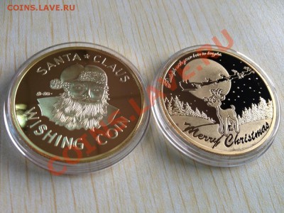 Копии ЧЯП, 6 SEX EUROS 20 видов и Жетоны - Free-Shipping-5pcs-lot-24kt-Gold-Clad-Metal-Round-Bullion-Coins-SANTA-CLAUS-MERRY-CHRISTMAS-HAPPY
