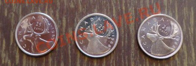 КАНАДА - КВОТЕРЫ 3 разных типа ОТЛИЧНЫЕ! до 9.01, 22.00 - канада квотеры 3 шт - 1