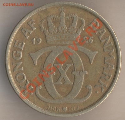 2 кроны Дании 1925 года, бронза - 92