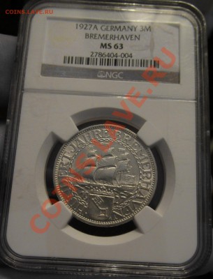3 марки 1927 А BREMERHAVEN (веймар) NGC MS-63 - IMG_0371.JPG