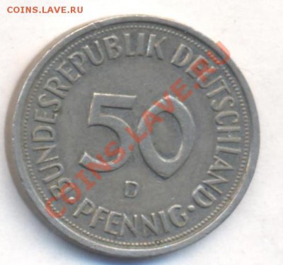 ФРГ 50 пфеннигов 1982 г.До  6.01.14 г. 22-00 МСК . - ФРГ 50 п 1982 1