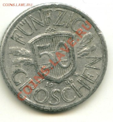 50 грош Австрия   Год: 1946 до 12.01.2014 23-00мск - австр50