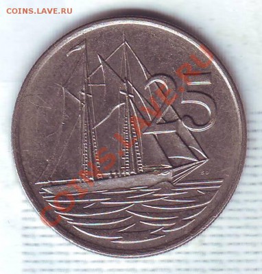 Кайманы.25 Центов.1990.Парусник. до 12 января - 19900109.JPG