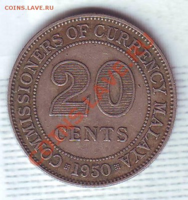 Брит.Малайя.20 Центов.1950.Георг 6. до 13 Января - 19500087.JPG