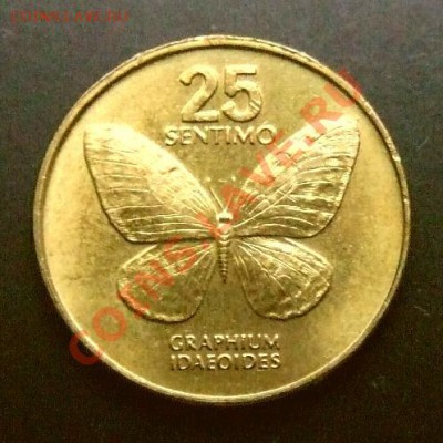 ФИЛИППИНЫ 25 сентимо (1994) Бабочка до 10.01 (22.00) - Филиппины 25 сентимо (1994) Бабочка Р
