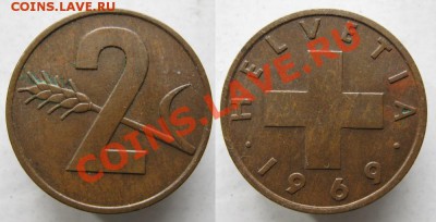 Разная инострань - 389 2 Швейцария 2 раппена 1969 194