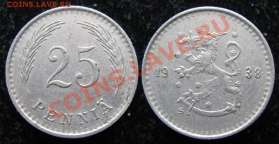 Разная инострань - 390 6 Финляндия 25 пенни 1938   042