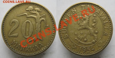 Разная инострань - 390 8 Финляндия 20 марок 1954 141