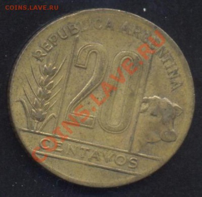 Аргентина 20 центаво 1946 г.До 10.01.14 г. 22-00 МСК . - Аргентина 20 ц 1946 1