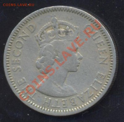 Карибские о-ва 25 центов 1955 г.До 10.01.14 г. 22-00 МСК . - Карибы 25 ц 1955 1