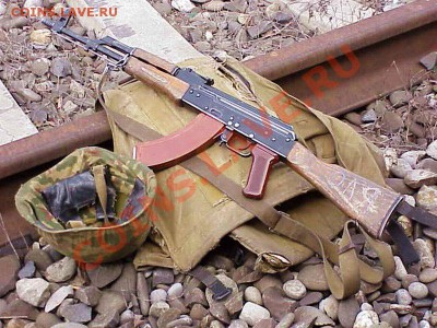 Изображение автомата Калашникова на бонах, монетах, жетонах - peVyf58nqJU