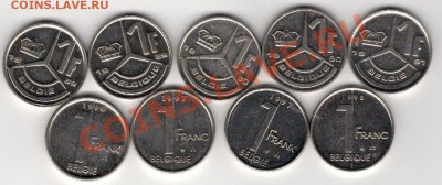 БЕЛЬГИЯ ФРАНК 1989-98 (12ШТ) ДО 16.01 В 22.00МСК (7631) - 4-ф1нж1
