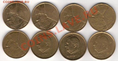 БЕЛЬГИЯ 5 ФРАНКОВ 1986-98 (8ШТ) ДО 16.01 В 22.00МСК (7631) - 4-ф5аб