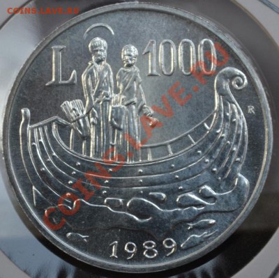 1000 лир 1989 года Сан-Марино Ag UNC до 15.01.2014 в 23:00 - 1000 лир а