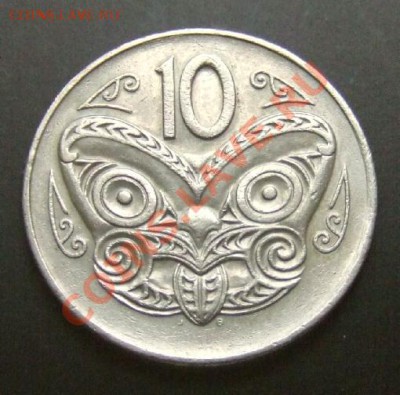 НОВ. ЗЕЛАНДИЯ 10 центов (1979) Маска Маори  до 13.01 (22.00) - Новая Зеландия 10 центов (1979) «Маска Маори» (больш. диаметр)  Р
