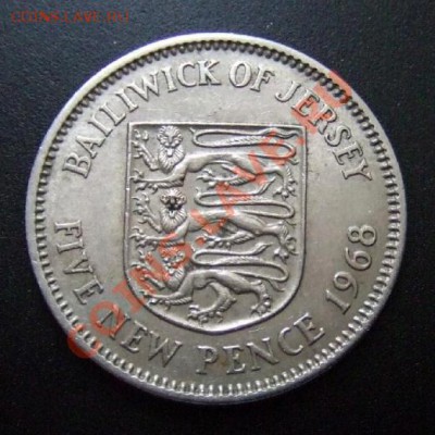 ДЖЕРСИ 5 нов. пенсов (1968) до 13.01 (22.00) - Джерси 5 новых пенсов (1968) Р