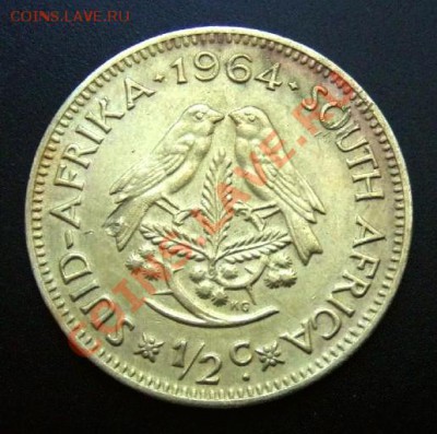 2 цента (1964) до 13.01 (22.00) - Южная Африка 0,5 цента (1964) Р