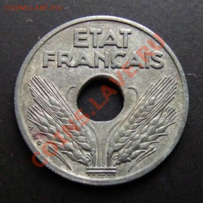 ФРАНЦИЯ 10 сантимов (1942) цинк до 13.01 (22.00) - Франция 10 сантимов (1942) цинк А