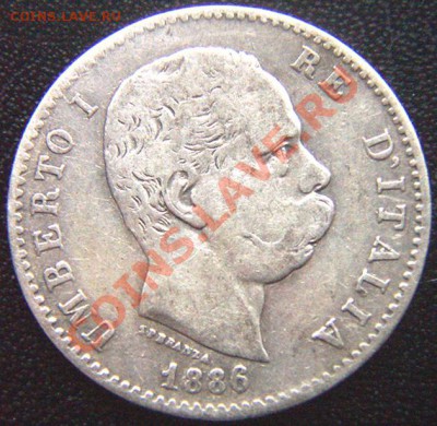 Италия_серебряная лира 1886; до 12.01_22.02мск - 7321