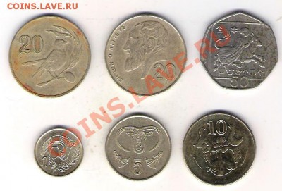 Кипр 6 монет. До 21.01 в 22.00 по МСК - Кипр 6 монет