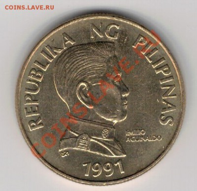 Филиппины 5 песо 1991 Малайский падук 20.01 в 22.00 (7762) - 4-фил5-91