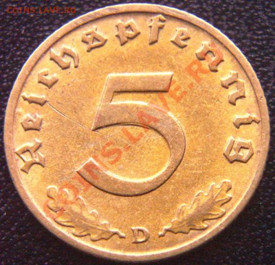 Германия (3-й Рейх)_5 рейхспфеннигов 1938(D); до 16.01_22.16 - 7231